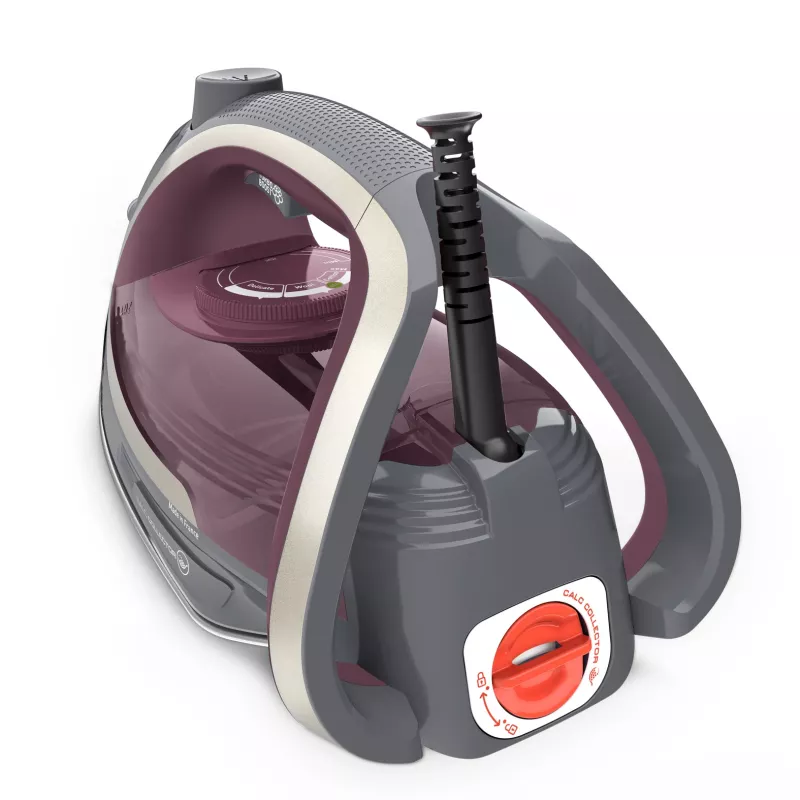 Ferro de engomar a vapor Tefal Ultragliss Anti-Calc Plus FV6840, 2800 W, roxo, prateado