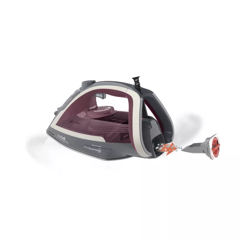Ferro de engomar a vapor Tefal Ultragliss Anti-Calc Plus FV6840, 2800 W, roxo, prateado