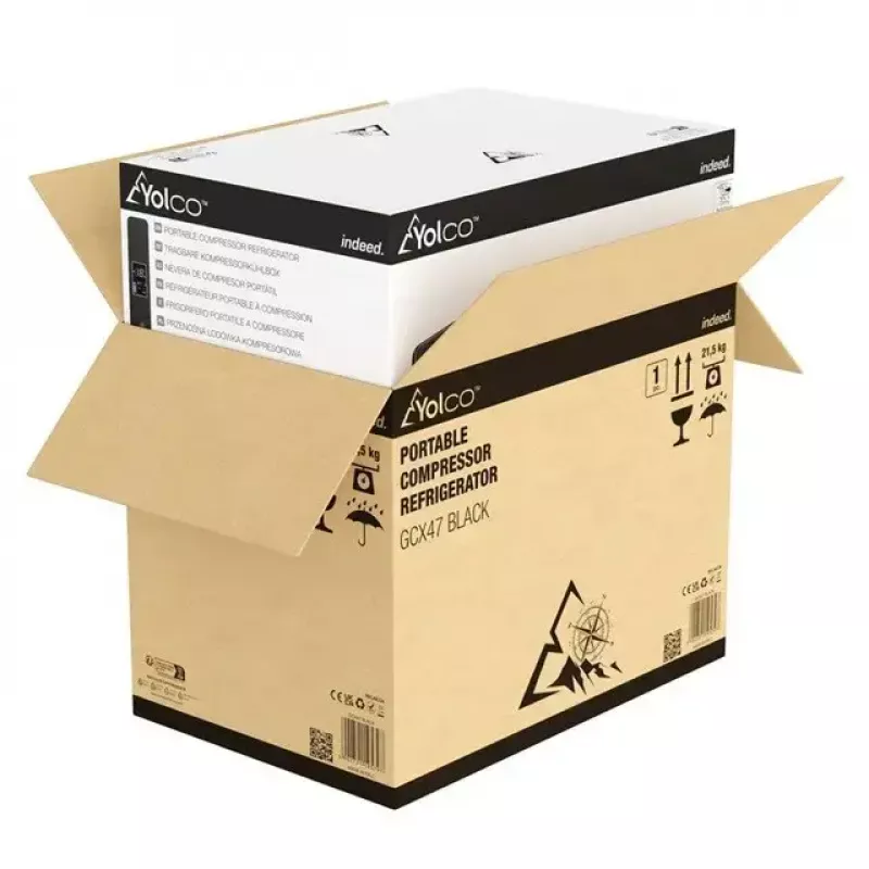 Frigorífico portátil com compressor Yolco GCX47 preto — capacidade 47L, energeticamente eficiente