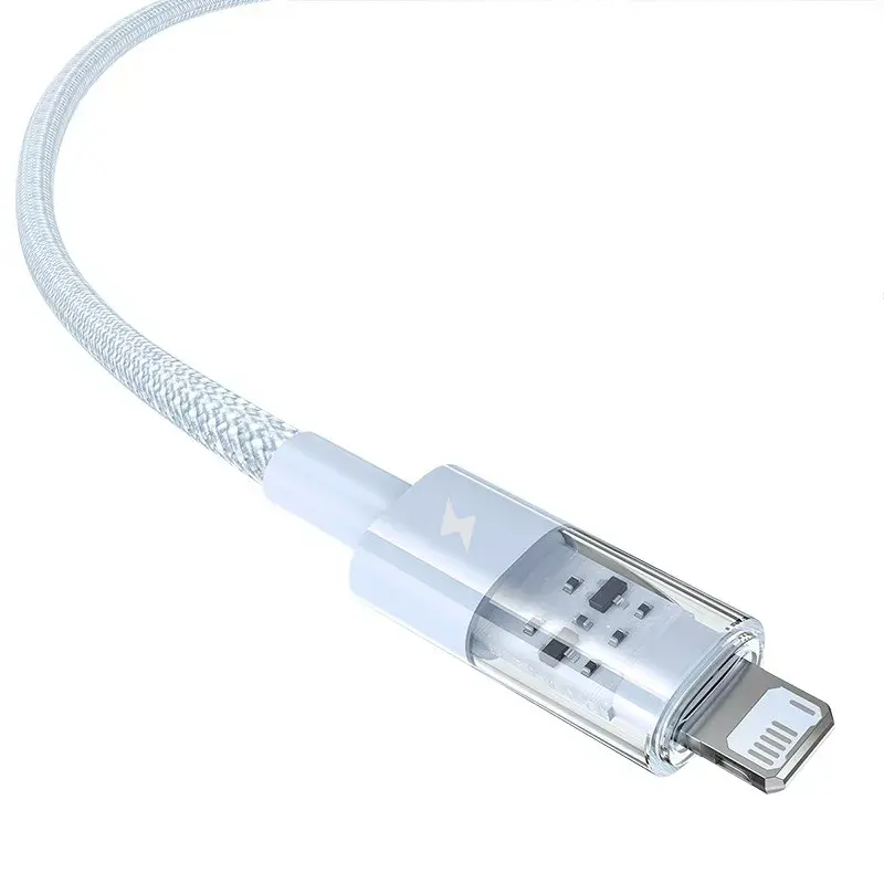 Cabo USB Baseus Gem P10373003311-01 — 2 m, 2,4 A, Lightning para USB-A, revestimento em nylon, azul