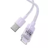 Cabo de carregamento USB Baseus Gem P10373003511-01 — 2 m, 2,4 A, USB-A para Lightning, violeta