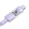 Cabo de carregamento USB Baseus Gem P10373003511-01 — 2 m, 2,4 A, USB-A para Lightning, violeta