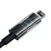 Cabo de carregamento USB Baseus Gem P10373003111-00, 1 m, 2,4 A, revestimento em nylon, Lightning, USB-A, preto
