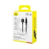 Cabo de carregamento USB Baseus Gem P10373003111-00, 1 m, 2,4 A, revestimento em nylon, Lightning, USB-A, preto