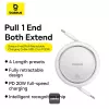Cabo de carregamento rápido BASEUS Free2pull extensível USB C para Ip Lightning 1 M 20 W branco