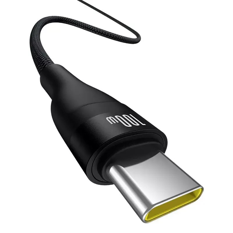 Cabo USB-A para USB-C Baseus Flash 2 1m 100W Preto, USB PD, 480 Mbit/s, nylon