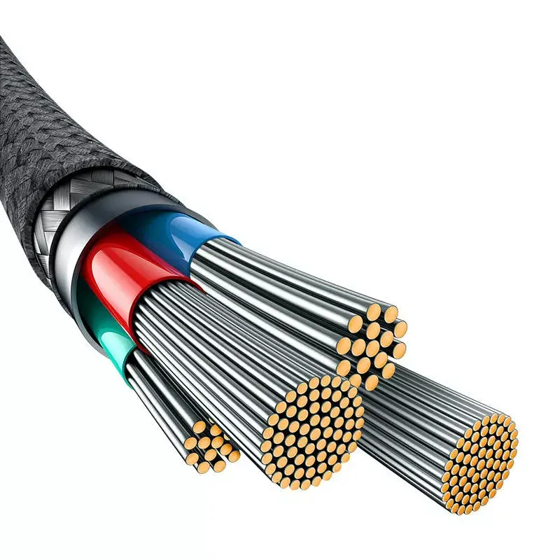 Cabo USB-A para Lightning Baseus P10355802111-00 — 1 m, 5V/2.4A, USB PD, fibra aramida, Preto
