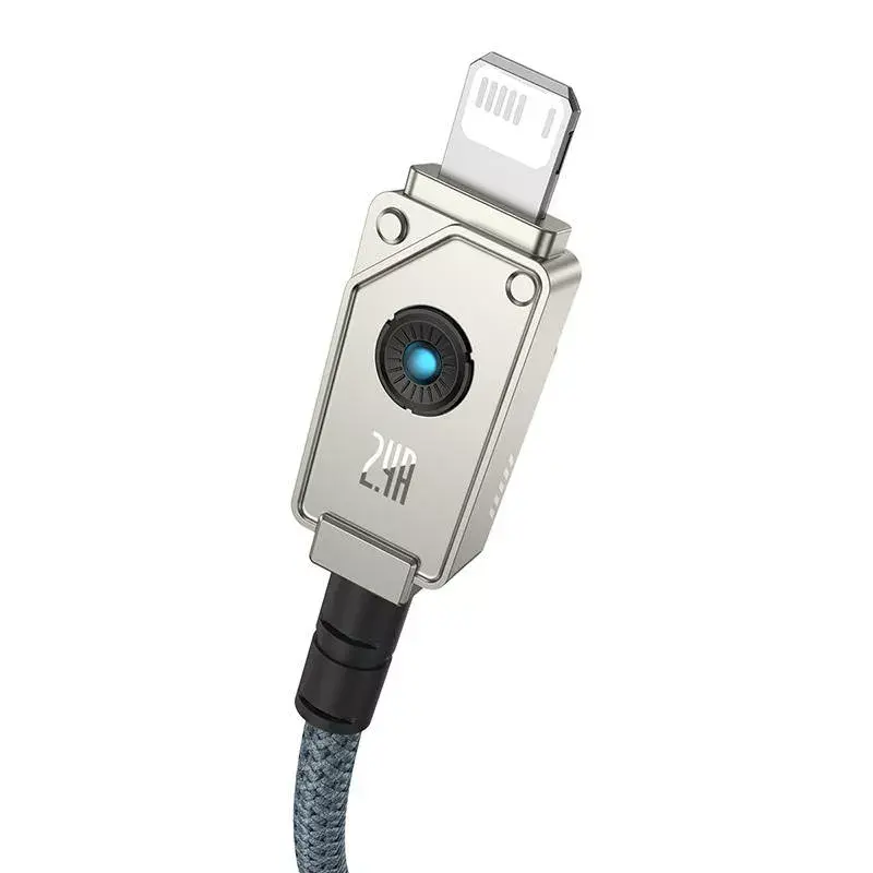 Cabo USB-A para Lightning Baseus 1 m 5 V 2,4 A branco, USB PD, 480 Mbit/s