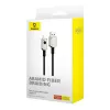 Cabo USB-A para Lightning Baseus 1 m 5 V 2,4 A branco, USB PD, 480 Mbit/s