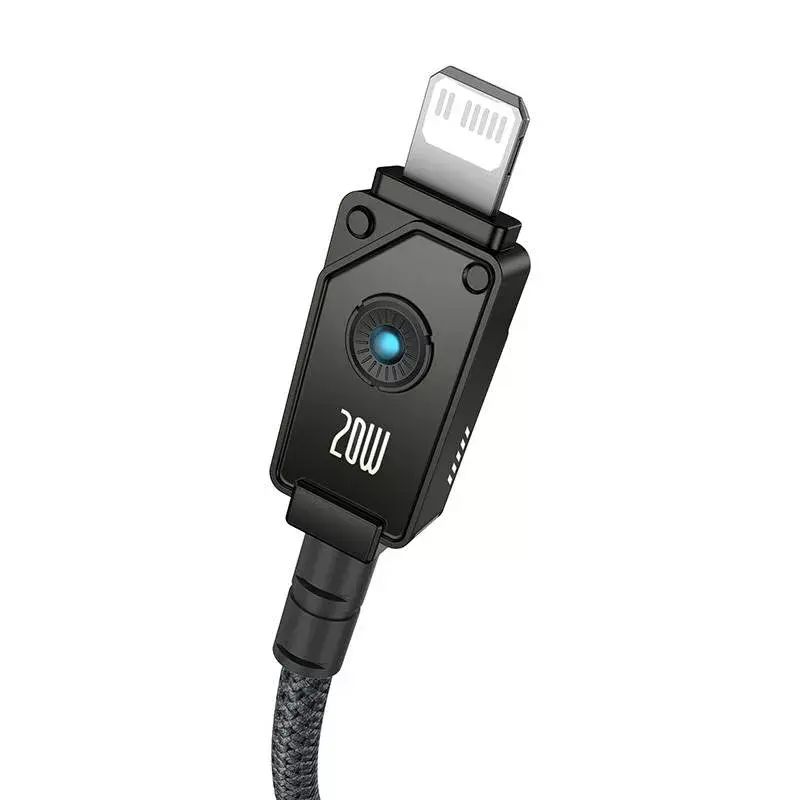 Cabo USB-C para Lightning Baseus Unbreakable 1m 20W – fibra aramida, 480 Mbit/s, Preto