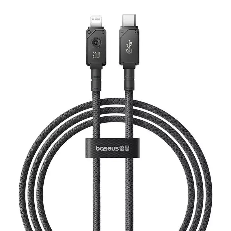 Cabo USB-C para Lightning Baseus Unbreakable 1m 20W – fibra aramida, 480 Mbit/s, Preto