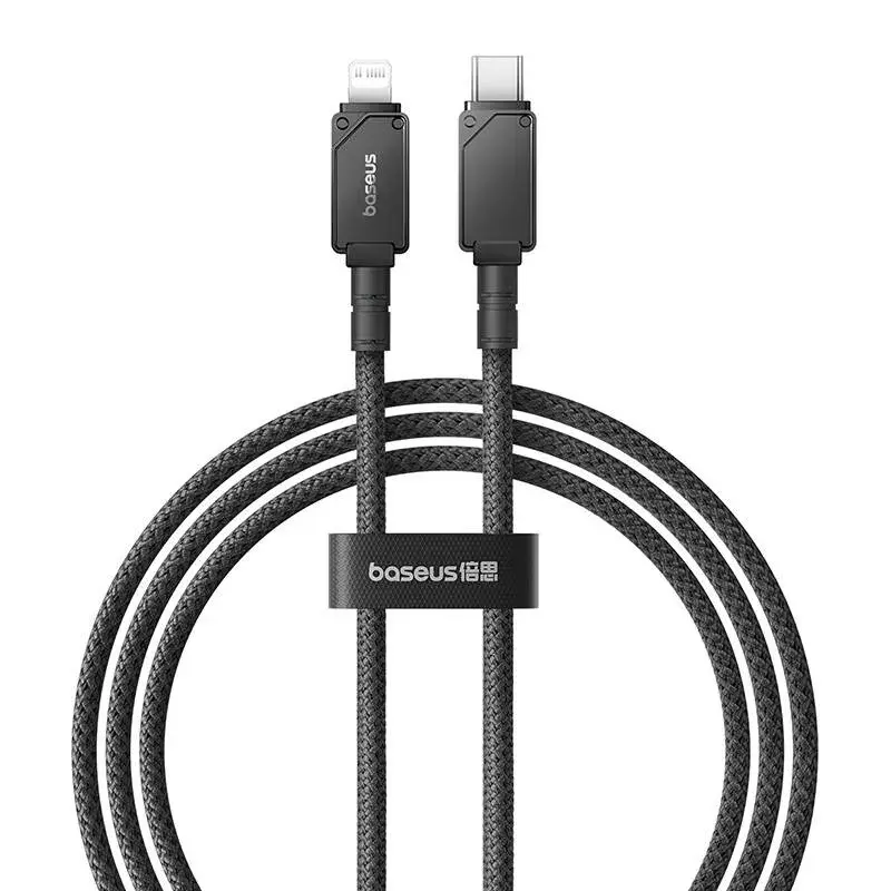 Cabo USB-C para Lightning Baseus Unbreakable 1m 20W – fibra aramida, 480 Mbit/s, Preto