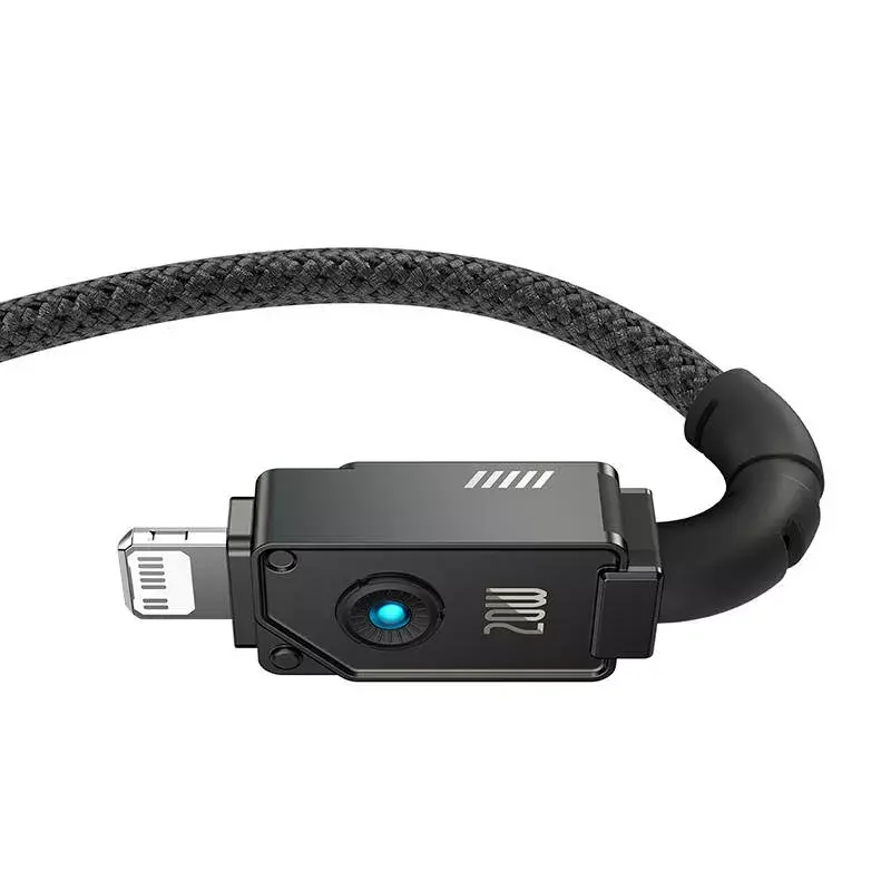 Cabo USB-C para Lightning Baseus Unbreakable 1m 20W – fibra aramida, 480 Mbit/s, Preto