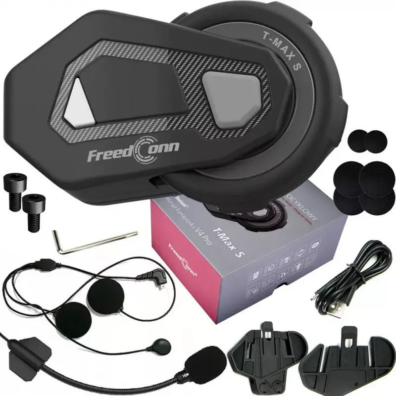FreedConn T-Max S V4 Pro Single intercomunicador para mota, preto