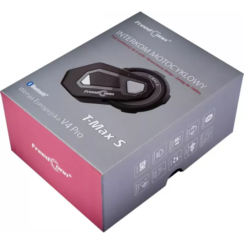 FreedConn T-Max S V4 Pro Single intercomunicador para mota, preto