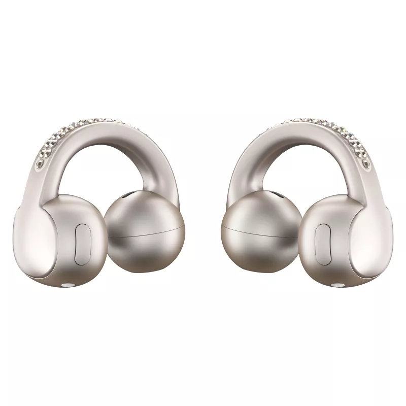 Headset Motorola Moto Buds Loop Bluetooth Ear-Clip-On binaural, Dolby Atmos, Bluetooth 5.0, ANC, 8 h de reprodução, estojo de carregamento 520 mAh, bege