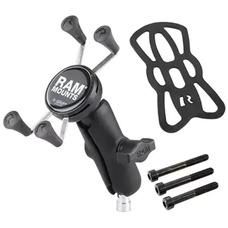 Suporte para telemóvel RAM Mounts X-Grip com fixação ao guiador de motociclo preto