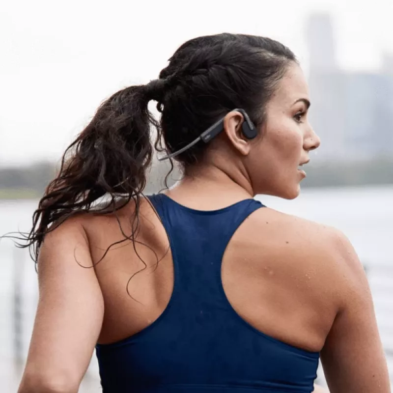 Auscultadores SHOKZ OpenMove sem fios com banda para o pescoço desportivos Bluetooth cinzento
