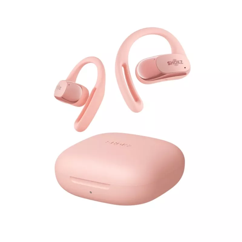 Auscultadores SHOKZ OpenFit Air sem fios com ganchos auriculares chamadas/música/desporto/dia a dia Bluetooth rosa