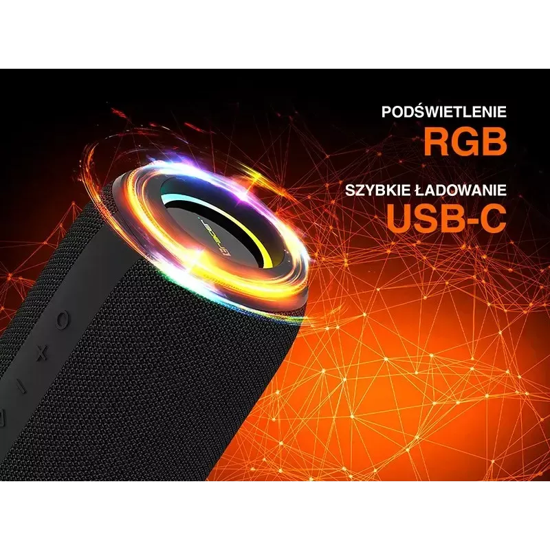 Altifalante portátil estéreo TRACER XtremeBeat TWS — 15 W, IPX6, Bluetooth 5.3, 6 h, AUX/USB, microfone