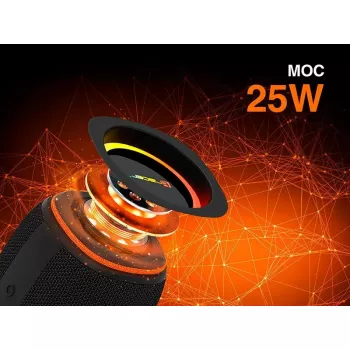 Altifalante portátil estéreo TRACER XtraVox XL TWS BT RGB — 25 W RMS, IPX6, Bluetooth 5.3, AUX, USB-A