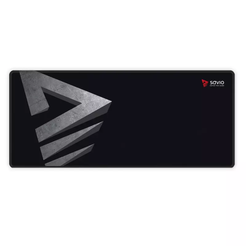 Tapete de rato gaming SAVIO Precision Control L — 700×300×3 mm, borracha, preto, superfície com padrão