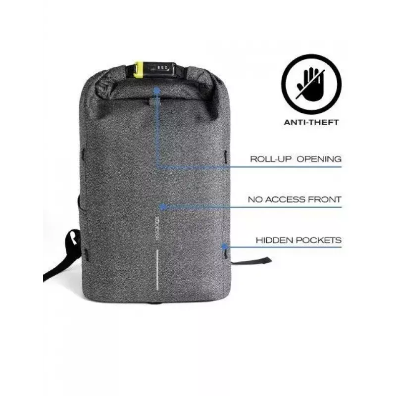 Mochila de lazer XDDESIGN Urban cinzento Fabric — 27 l, repelente à água, compartimento para portátil de 15,6 polegadas, fecho TSA