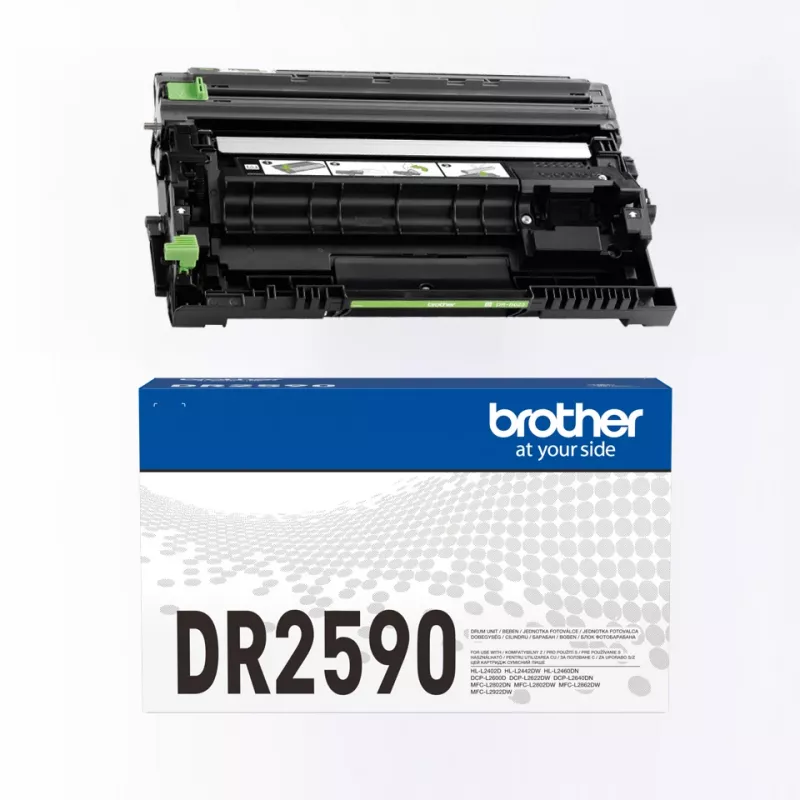 Unidade de tambor Brother DR-2590 original preta para impressoras laser, rendimento de 15.000 páginas, 1 unid.