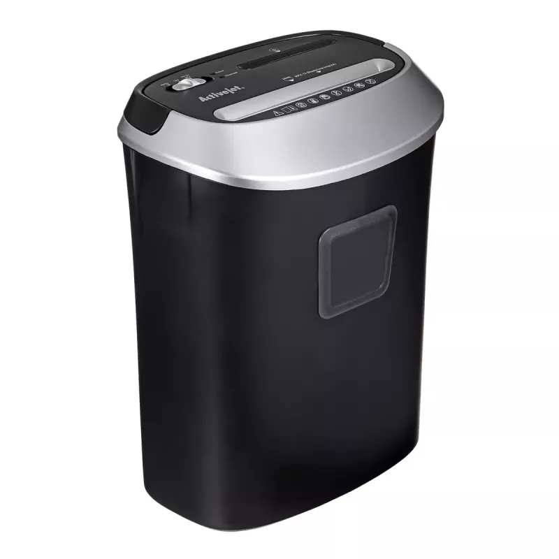 Activejet ASH-1201D destruidora de papel, P-3, 12 folhas, 25 l, fragmentos de 5x38 mm, preto/prateado
