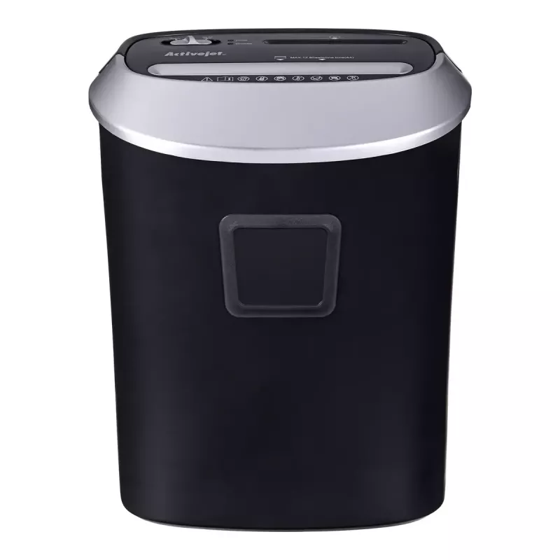 Activejet ASH-1201D destruidora de papel, P-3, 12 folhas, 25 l, fragmentos de 5x38 mm, preto/prateado