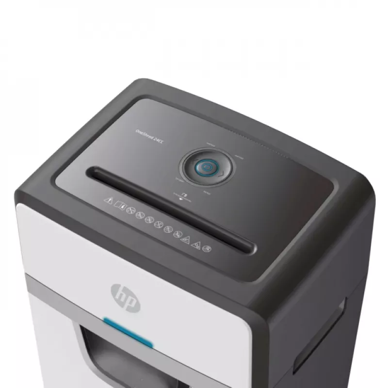 Destruidora de documentos HP OneShred 24CC corte em partículas 65 dB 22 cm branco, preto