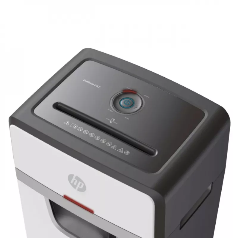 Destruidora de documentos HP OneShred 24CC corte em partículas 65 dB 22 cm branco, preto