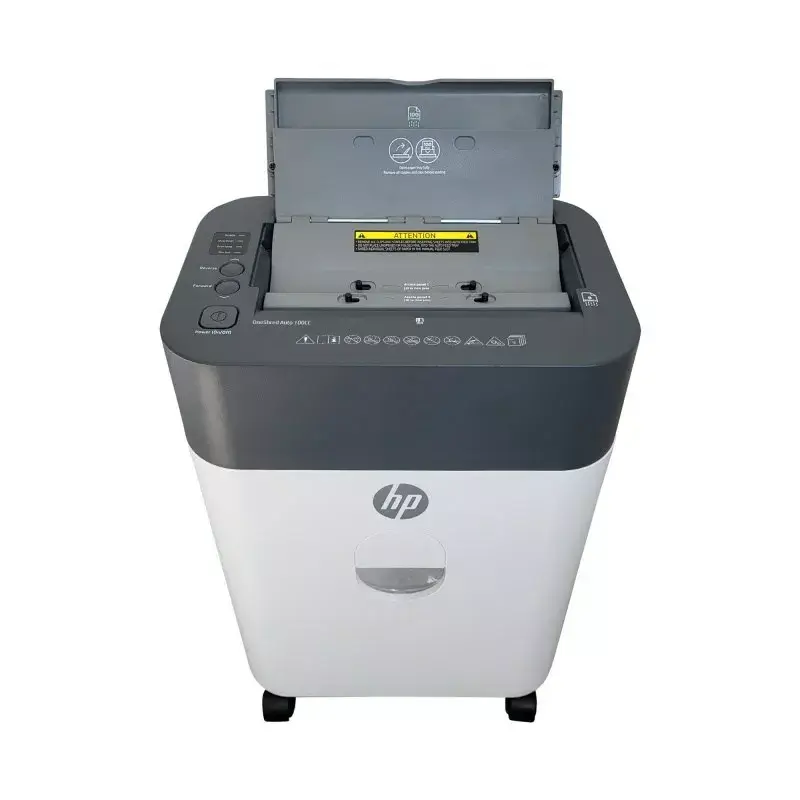 Destruidora de documentos HP OneShred Auto 100CC corte cruzado 68 dB 22 cm branco