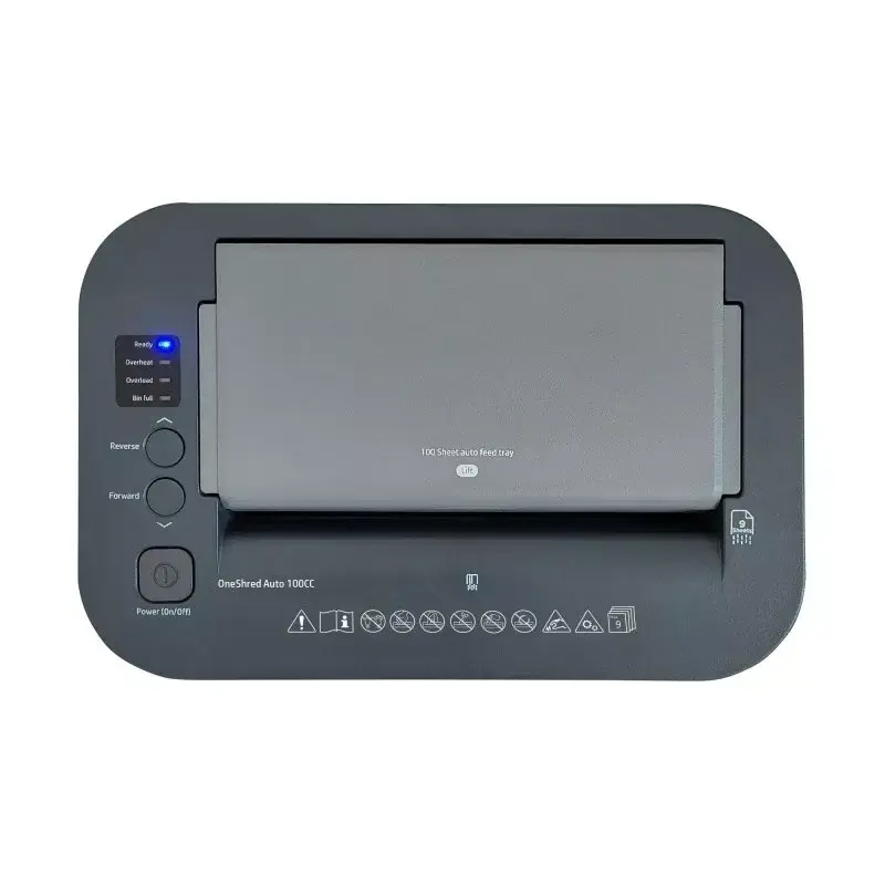 Destruidora de documentos HP OneShred Auto 100CC corte cruzado 68 dB 22 cm branco
