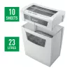 Leitz IQ Home Office P4 destruidora de papel, corte em partículas, 22 cm, 4 x 28 mm, 10 folhas, 23 l, branco