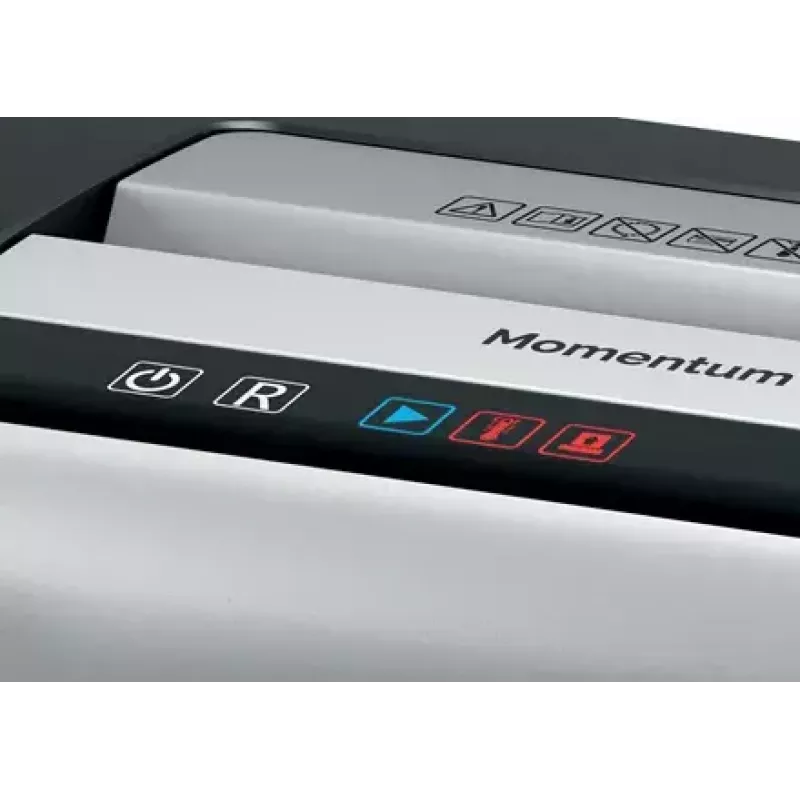 Destruidora de documentos REXEL Momentum X410 — corte em partículas P-4, 4 x 28 mm, capacidade 10 folhas, cesto 23 litros, proteção anti-encravamento