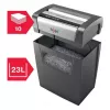 Destruidora de documentos REXEL Momentum X410 — corte em partículas P-4, 4 x 28 mm, capacidade 10 folhas, cesto 23 litros, proteção anti-encravamento