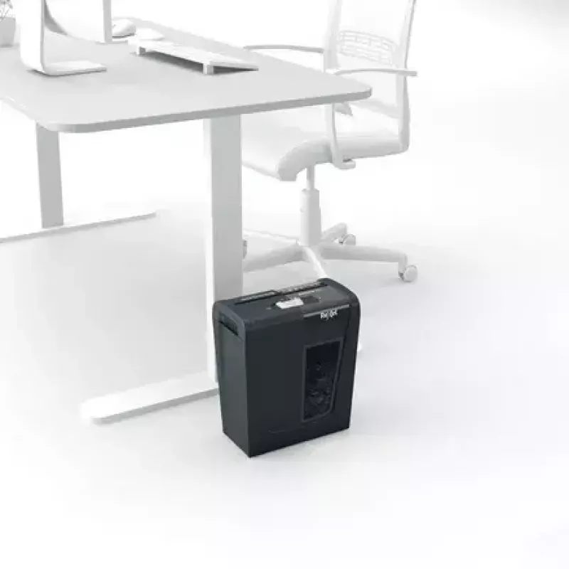 Destruidora de documentos REXEL Secure S5 — corte em tiras, capacidade 5 folhas, corte 6 mm, recipiente 10 L, segurança P-2, preto