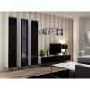Vitrina Cama Meble VIGO 180 montagem na parede vitrina de vidro 1800×400×300 mm branco/preto brilhante