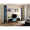 Vitrina Cama Meble VIGO 180 montagem na parede vitrina de vidro 1800×400×300 mm branco/preto brilhante
