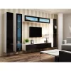 Vitrina Cama Meble VIGO 180 montagem na parede vitrina de vidro 1800×400×300 mm branco/preto brilhante