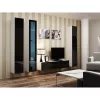 Vitrina Cama Meble VIGO 180 montagem na parede vitrina de vidro 1800×400×300 mm branco/preto brilhante