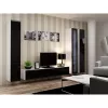 Vitrina Cama Meble VIGO 180 montagem na parede vitrina de vidro 1800×400×300 mm branco/preto brilhante