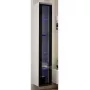Vitrina Cama Meble VIGO 180 montagem na parede vitrina de vidro 1800×400×300 mm branco/preto brilhante