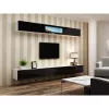 Vitrina Cama Meble VIGO 90 — vitrina de vidro para montagem na parede 90×350×320 mm branco/preto brilhante
