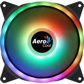 Ventoinha para PC Aerocool DUO14 14 cm ARGB LED anel duplo antivibração 6 pinos preto