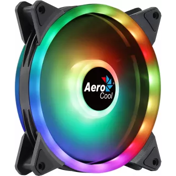 Ventoinha para PC Aerocool DUO14 14 cm ARGB LED anel duplo antivibração 6 pinos preto