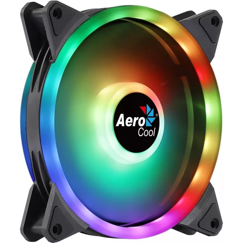 Ventoinha para PC Aerocool DUO14 14 cm ARGB LED anel duplo antivibração 6 pinos preto