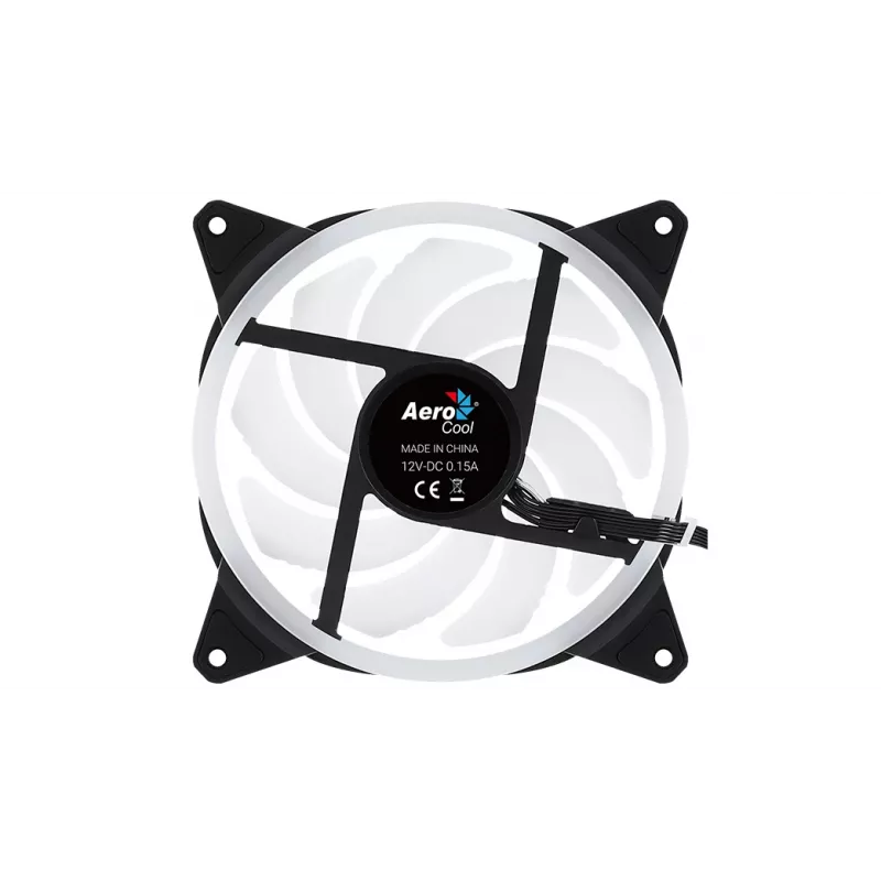 Ventoinha para PC Aerocool DUO14 14 cm ARGB LED anel duplo antivibração 6 pinos preto