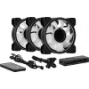 Kit Aerocool MIRAGE12PRO 3 ventoinhas para PC 12 cm ARGB 6 pinos hub silencioso preto